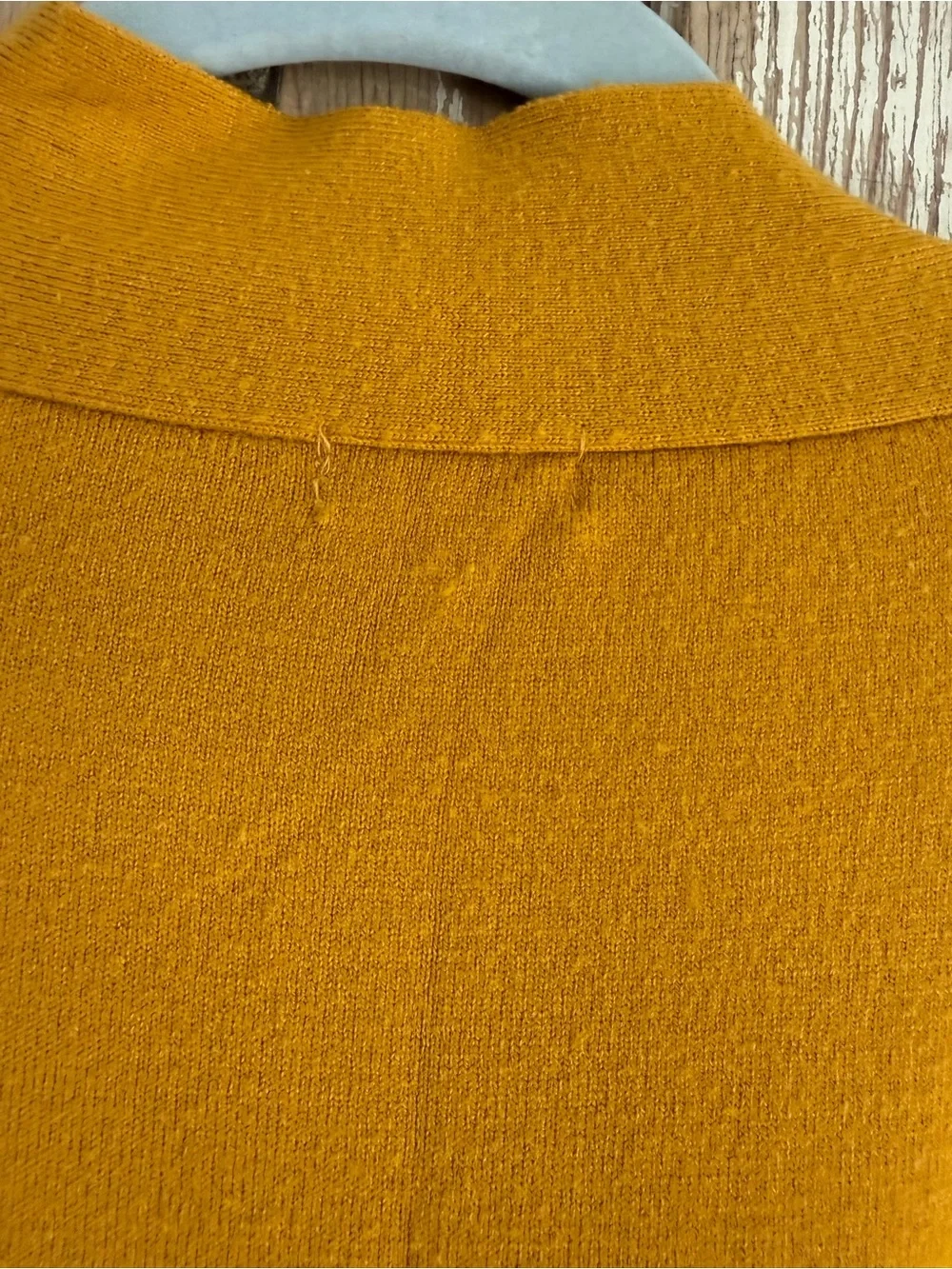 Qualfort Mustard Open-Front Knit Cardigan Sweater, Cropped Length, Large